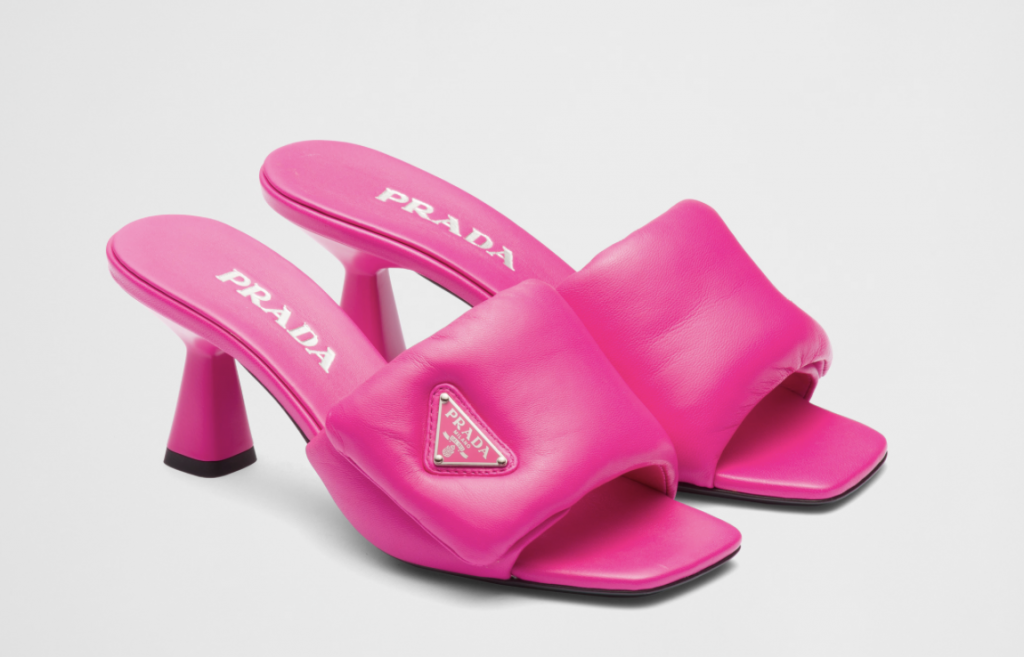 barbiecore fashion Prada padded sandals in pink