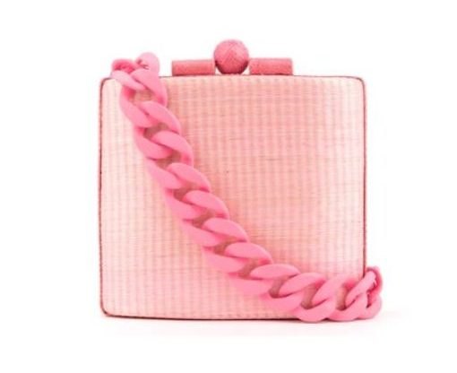 gustuko lisbon clutch pink natural fibers barbiecore my object of desire