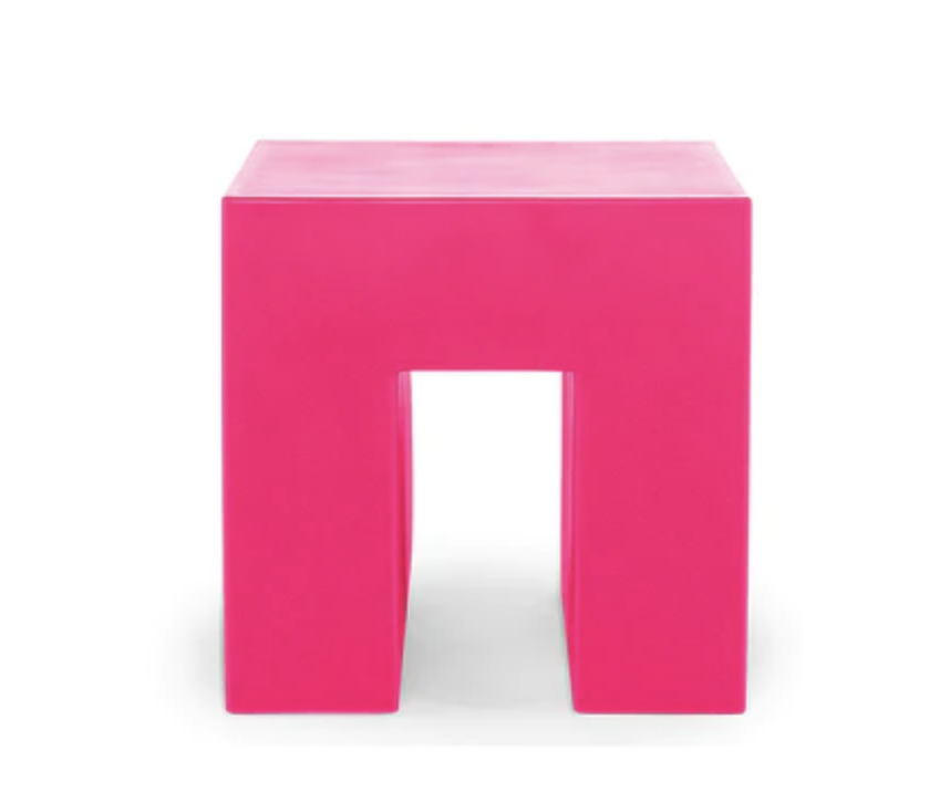 barbiecore home decor Heller the vignelli cube in hot pink