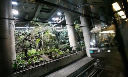 Line 14 is the showpiece of the existing network, its stations resembling sets for a science fiction film, featuring a large tropical garden.
