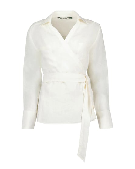 White wrap shirt, £119, baukjen.com