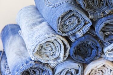 rolled up pairs of jeans