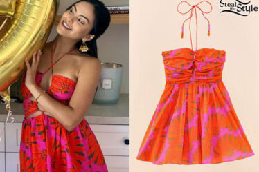Camila Mendes: Pink Printed Dress