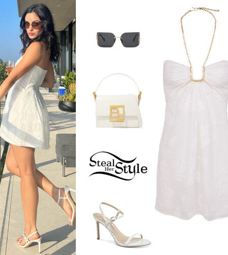 Camila Mendes: White Mini Dress and Sandals
