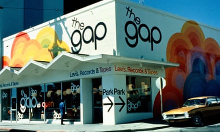 The original Gap store on Ocean Avenue in San Francisco in about 1969.