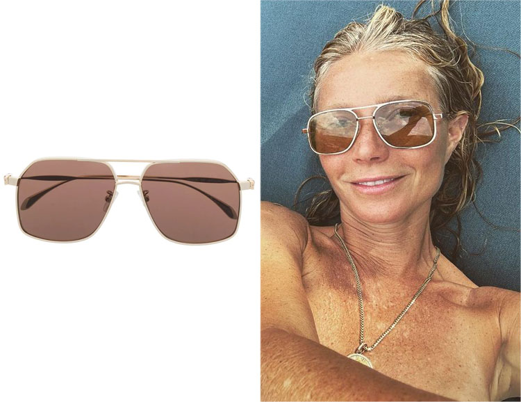 Gwyneth Paltrow's Alexander McQueen Eyewear Pilot Frame Sunglasses