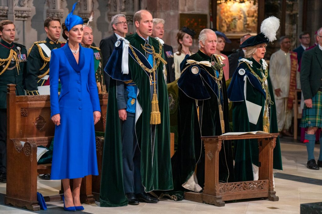 Kate Middleton Wore Royal Blue and Queen Elizabeth’s Pearls for a ...