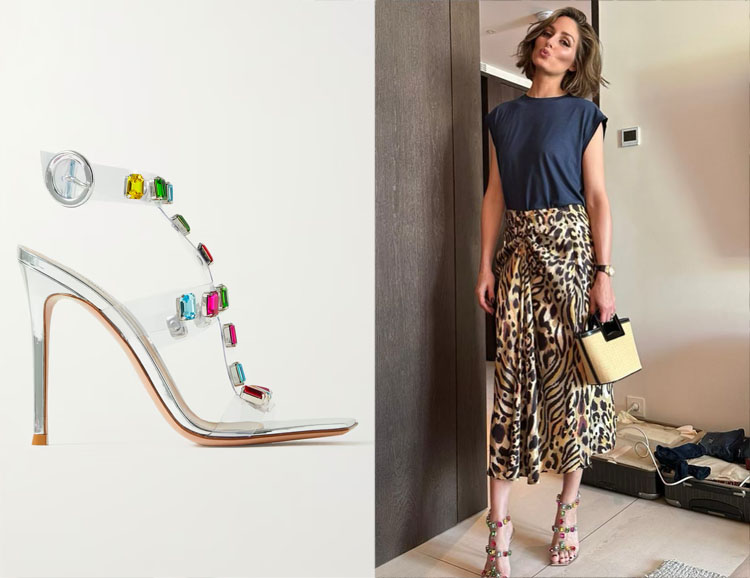 Olivia Palermo's Gianvito Rossi 105 Crystal-Embellished PVC Sandals