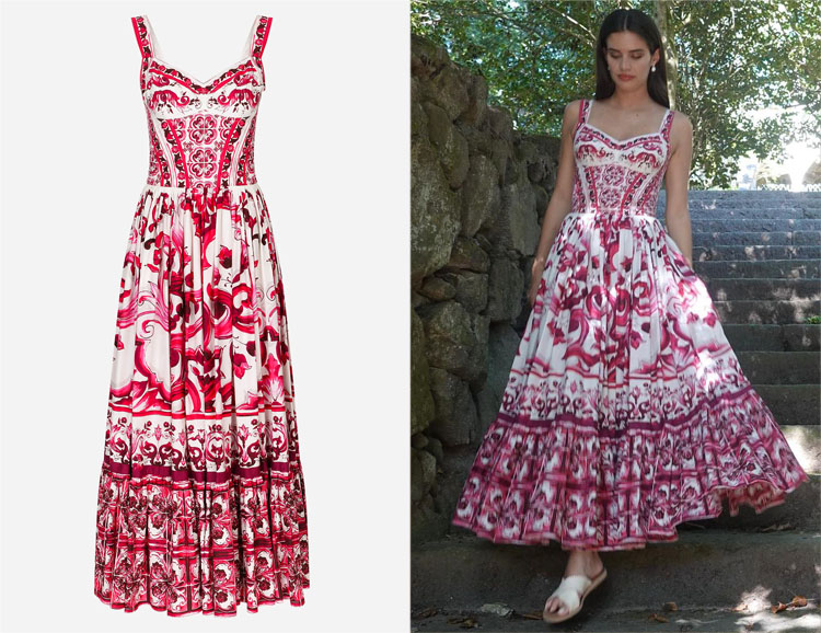 Sara Sampaio's Dolce & Gabbana Majolica Print Dress