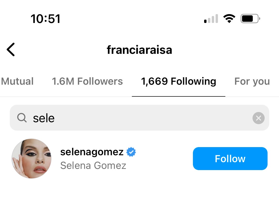 Selena Gomez Francia Raisa follow
