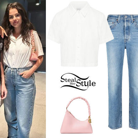 Selena Gomez: White Shirt, Blue Jeans