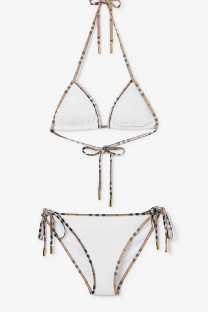 BURBERRY Check trim bikini