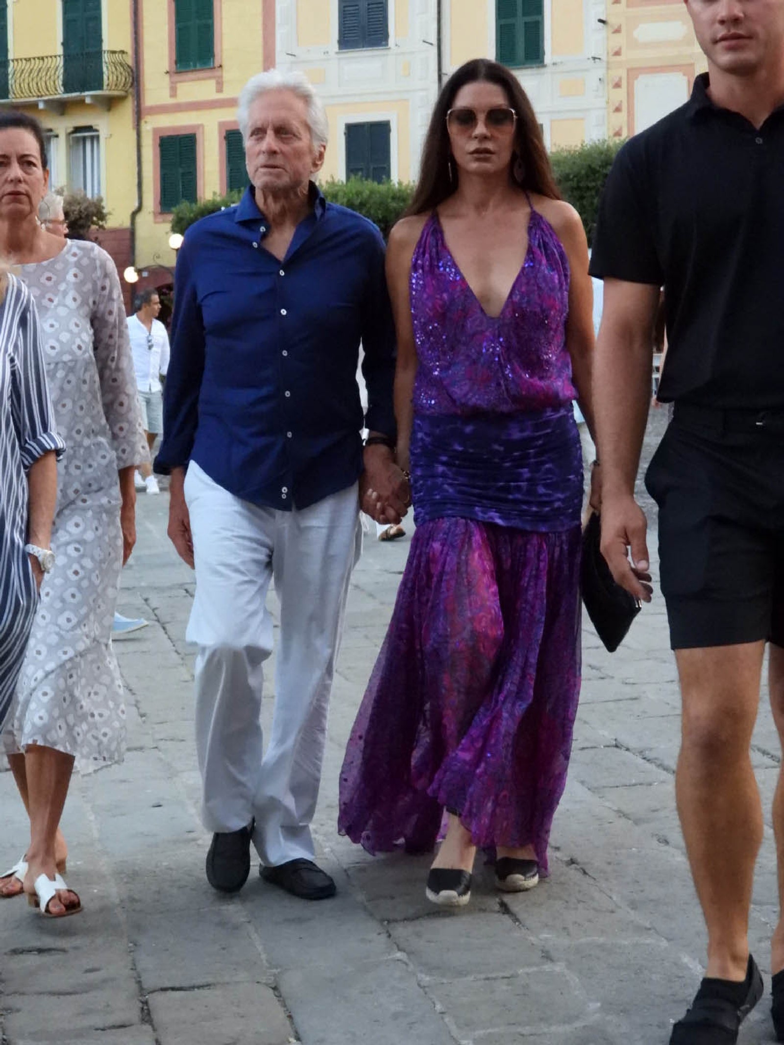 PORTOFINO ITALY  JULY 31 Michael Douglas and Catherine ZetaJones are seen on July 31 2023 in Portofino Italy.