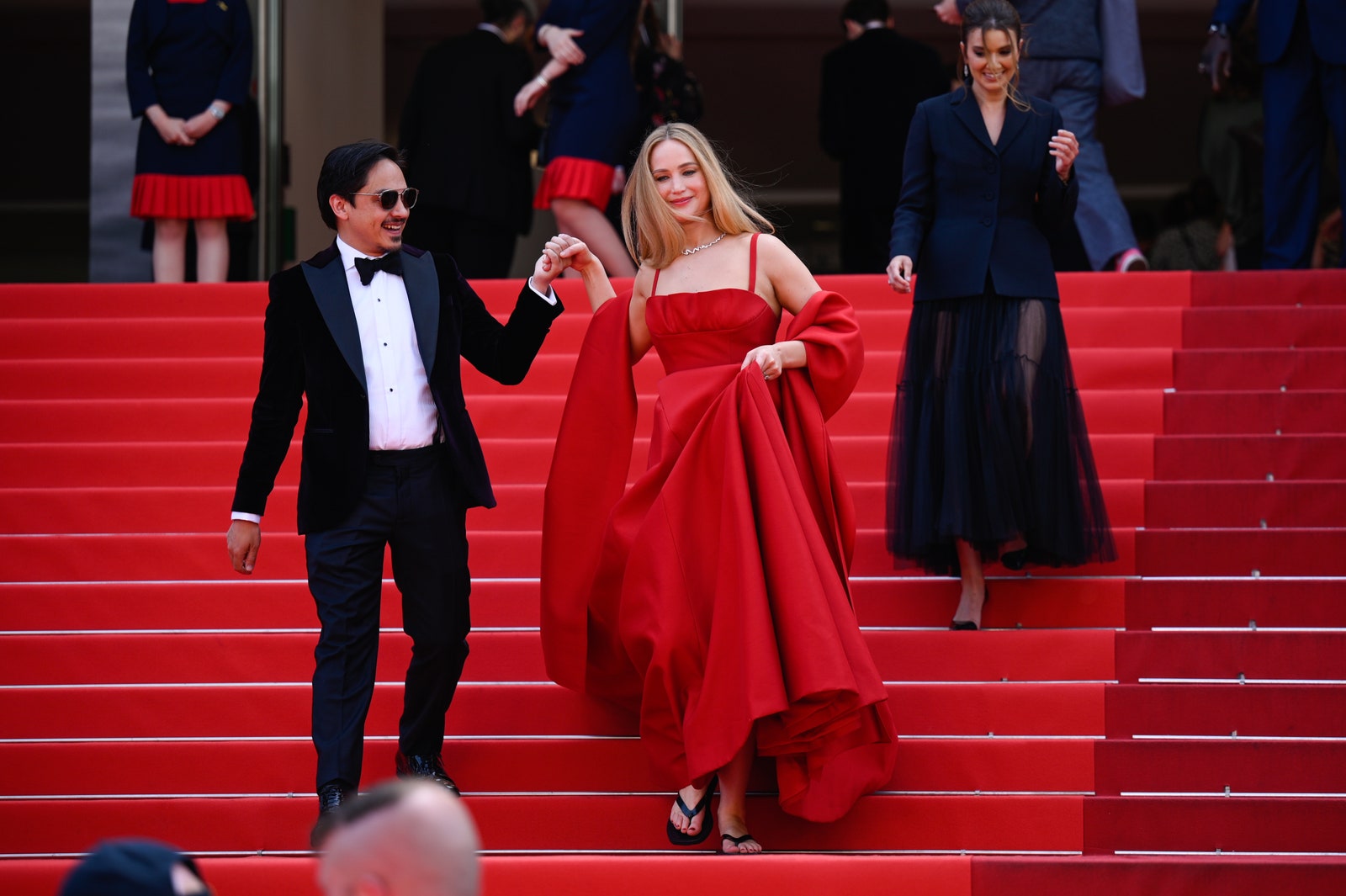 Jennifer Lawrence attends the Anatomie D'une Chute  red carpet during the 76th annual Cannes film festival