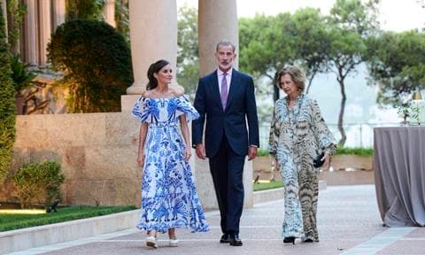 Letizia, Felipe and Sofia hosted the reception at Marivent Palace