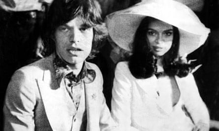 Mick and Bianca Jagger’s wedding in St Tropez, south of France, in 1971. Edward Sexton created his three-piece suit.