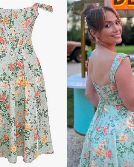 Jennifer Lopez's House of CB Saira Floral-Print Cotton-Blend Midi Dress