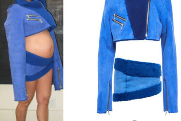 Kourtney Kardashian: Blue Jacket and Skirt