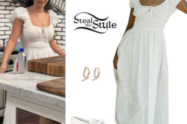 Selena Gomez: White Dress and Loafers