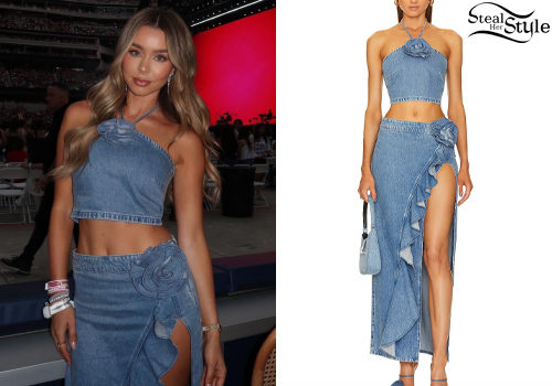 Sierra Furtado: Denim Top and Skirt