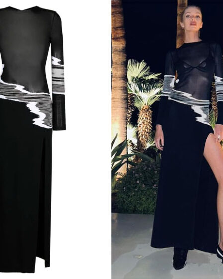 Stella Maxwell's Missoni Intarsia-Knit Maxi Dress