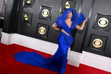 Cardi B attending the 65th Grammy Awards.
