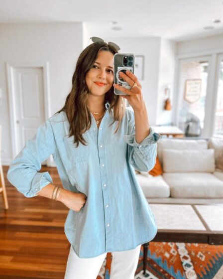 What to wear with an oversized denim shirt