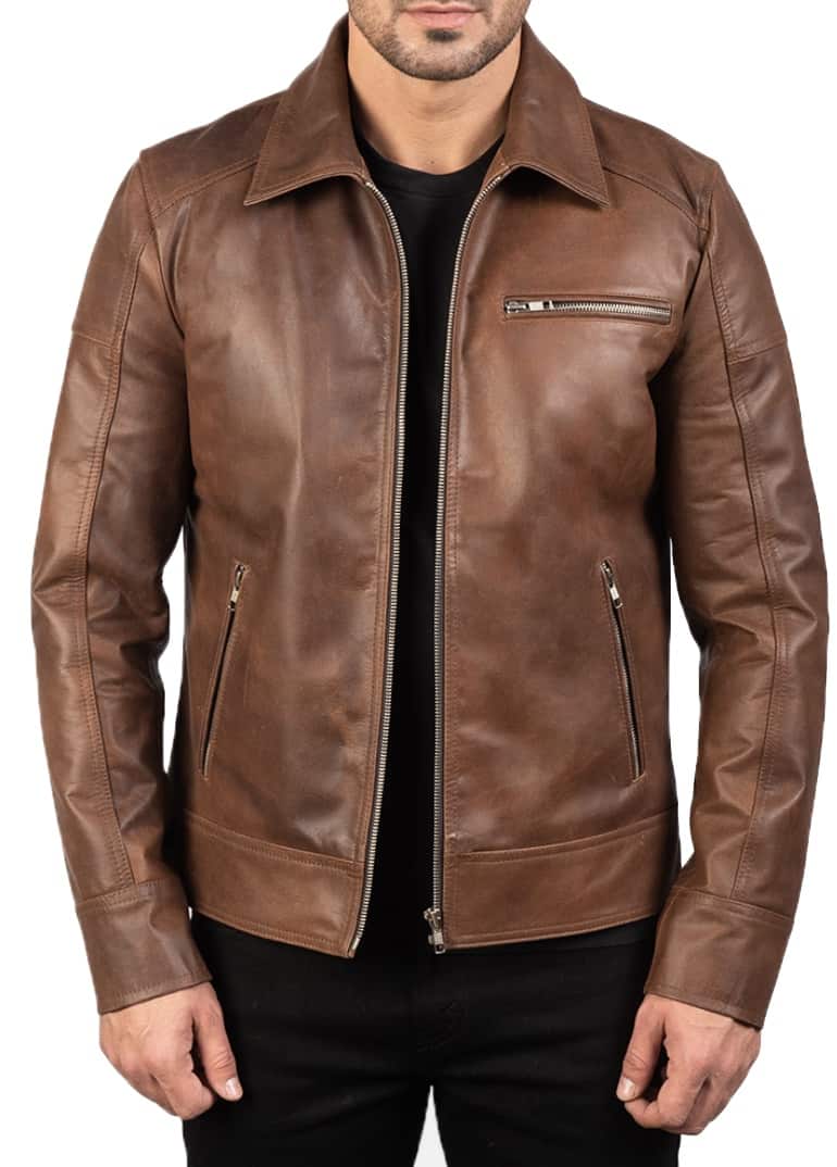 The Jacket Maker brown leather jacket