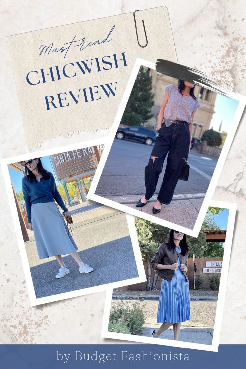 Outfit collage featuring text overlay that reads: must-read Chicwish review.