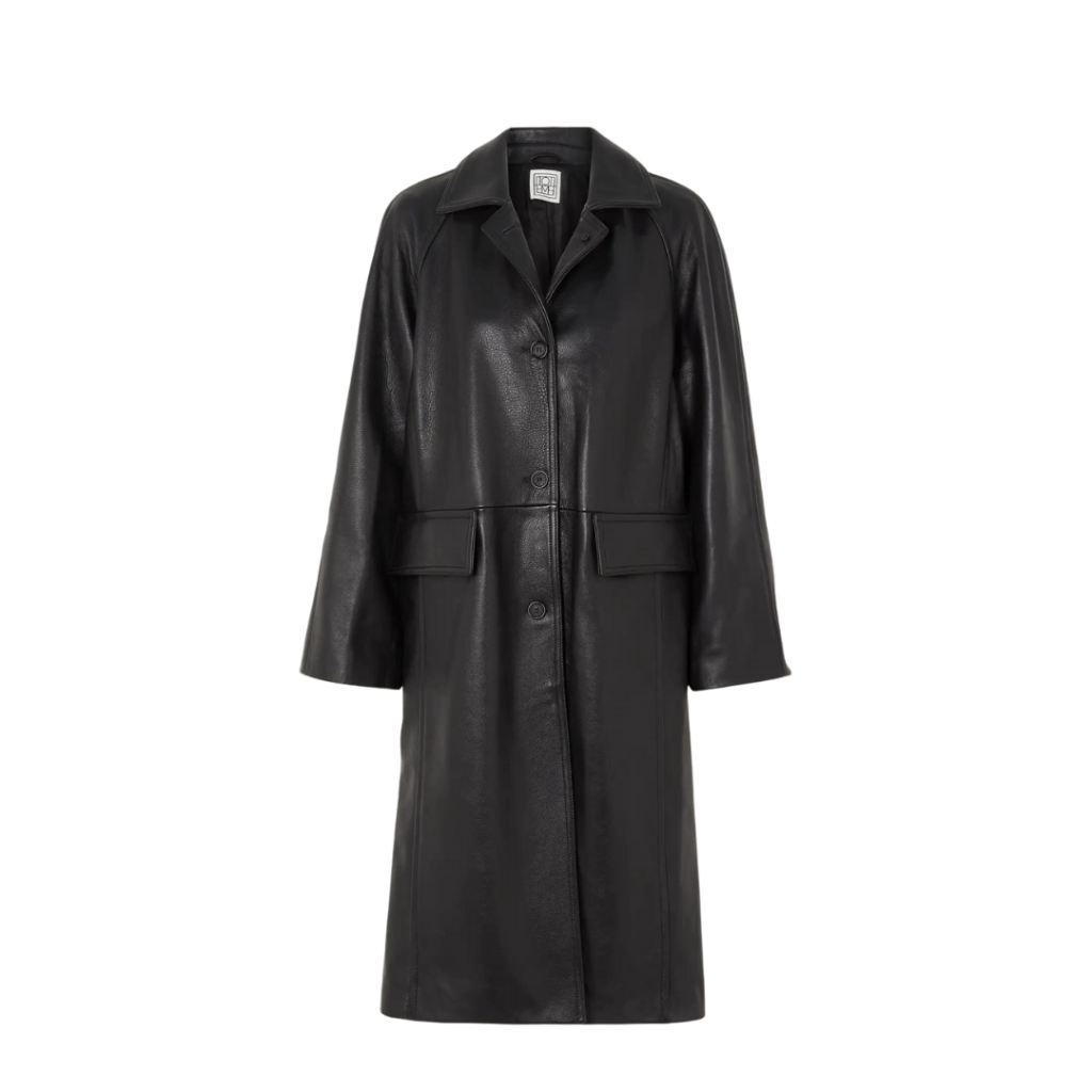 Toteme paneled leather overcoat luxury designer coats