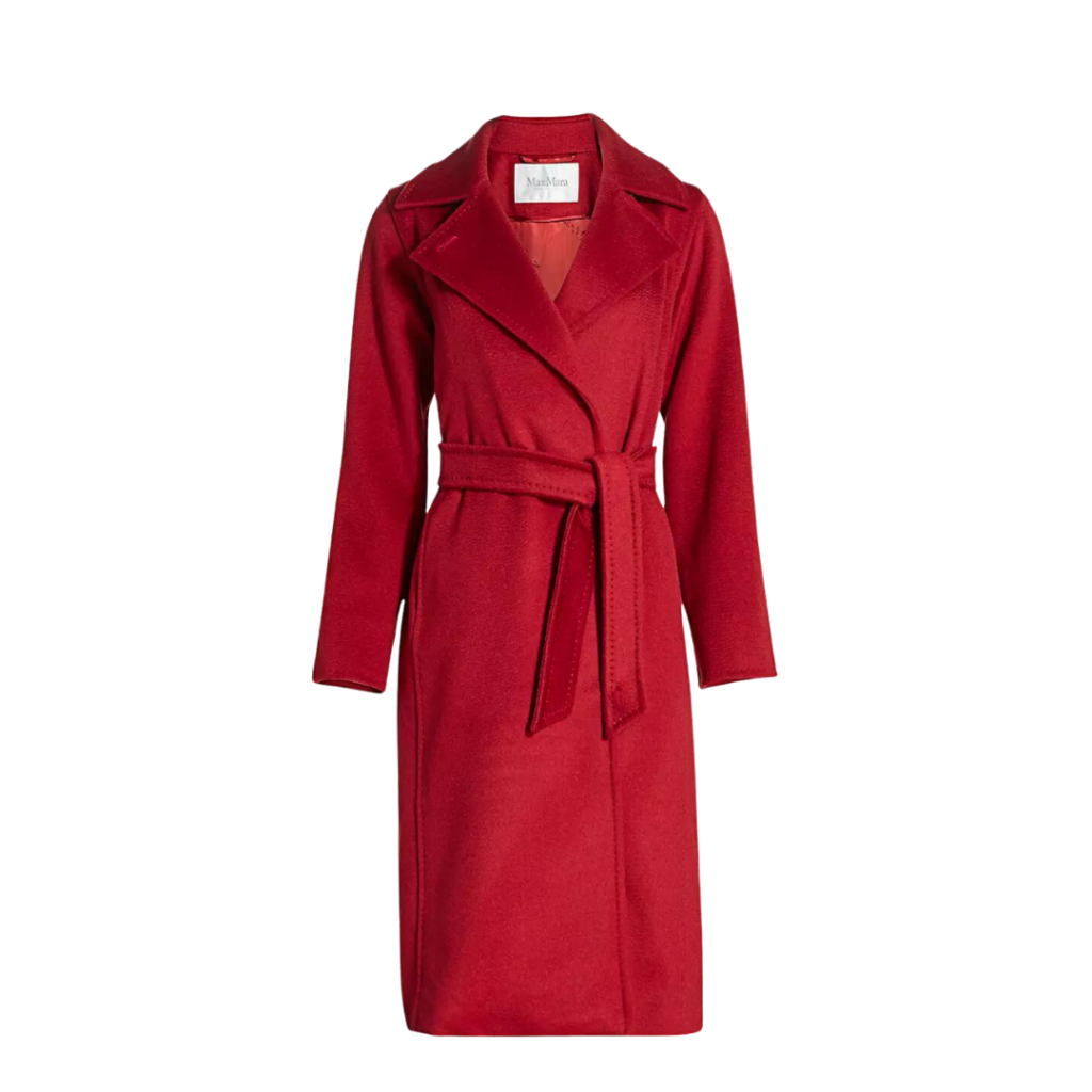 Max Mara camel hair belted red coat for autumn layering luxury designer coats