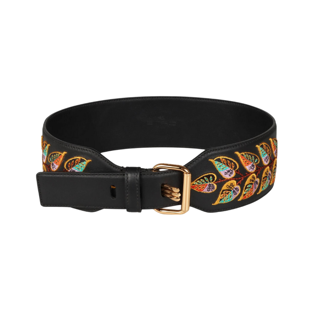 Etro Embroidered black buckle belt fall fashion accessories