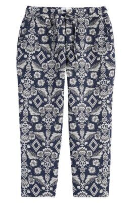 Wax London Kurt Geo Floral Jacquard Recycled Cotton Blend Trousers