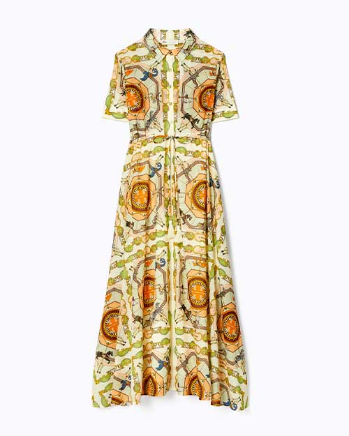 Tory Burch Cotton Full-Skirt Shirtdress