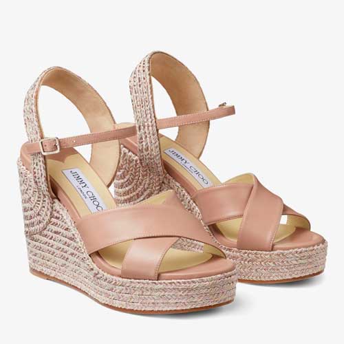 Jimmy Choo Straw Wedge Sandals