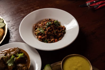 The bhatmas sadeko is a tumble of soya beans, ginger, garlic, lime and coriander