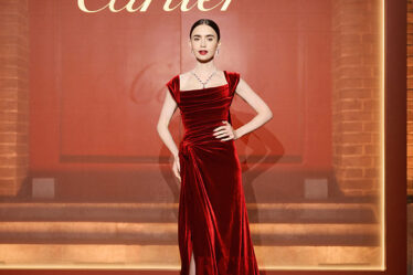 Lily Collins Wore Elie Saab Haute Couture To The 2023 Cartier Le Voyage Recommencé High Jewellery Exhibition