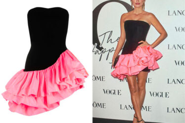 Penelope Cruz's Alexandre Vauthier Ruffle-Skirt Strapless Mini Dress