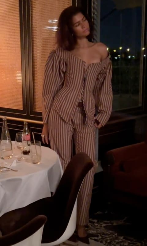 Zendaya joins the corset trend in stunning off-the shoulder suit while in Paris