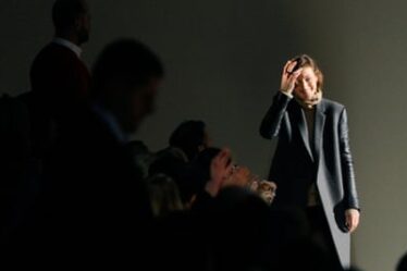 Phoebe Philo appears at the end of her spring/summer 2011 collection for Céline in Paris in 2010.