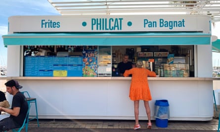 A kiosk in Cannes selling the ever-popular pan bagnat sandwich
