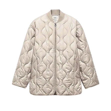 cream quilted short jacket