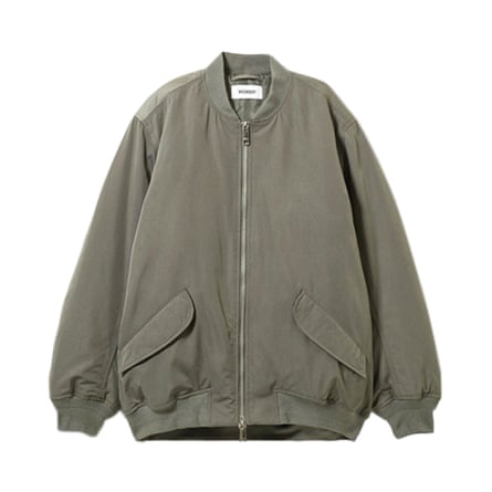 khaki bomber in recycled polyester