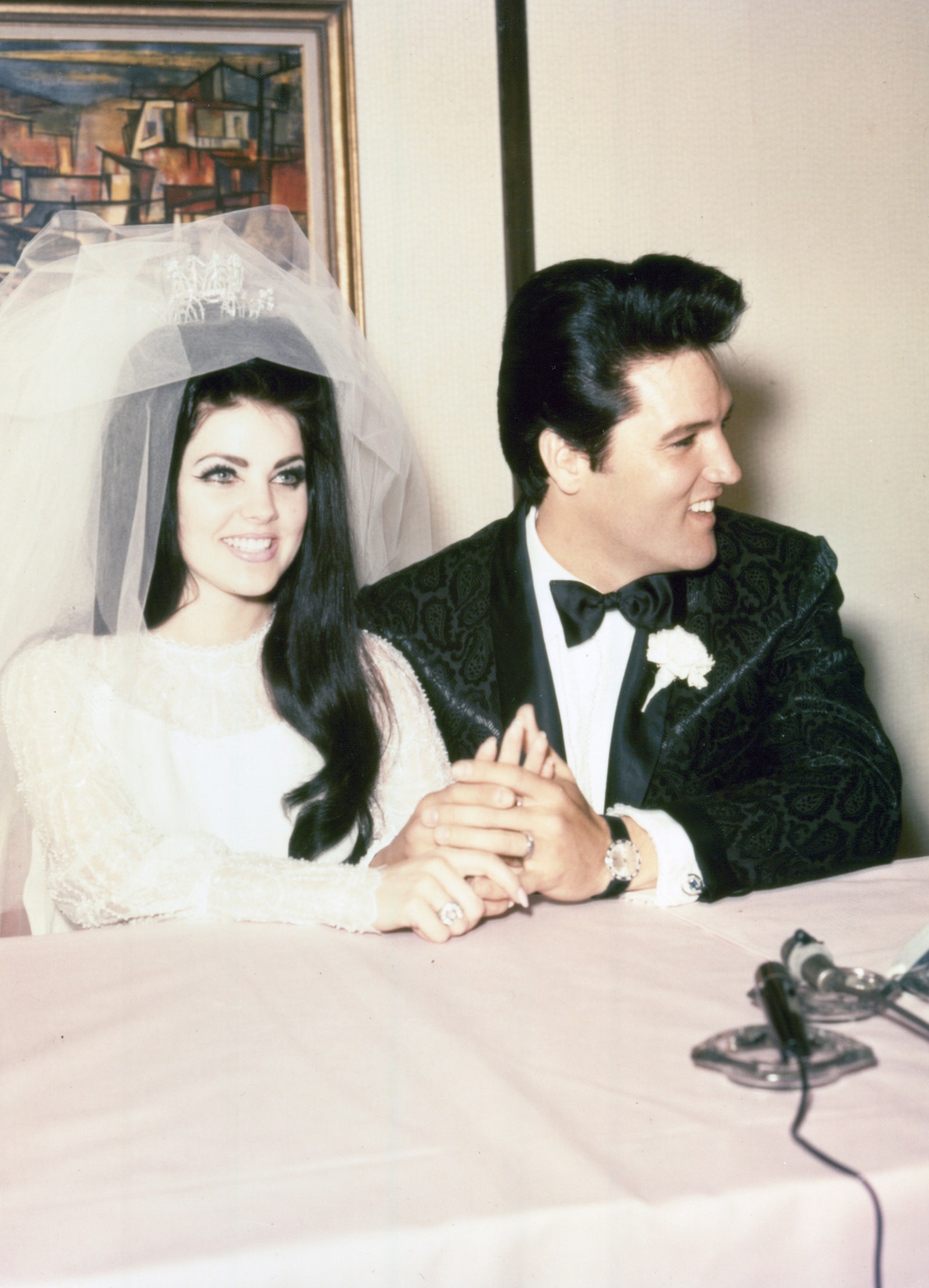 Elvis and Priscilla Presley on their wedding day in 1967.