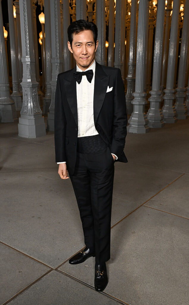 Lee Jung-jae, wearing Gucci, attends the 2023 LACMA Art+Film Gala