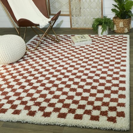 A $59 checkerboard rug from Bed Bath & Beyond.