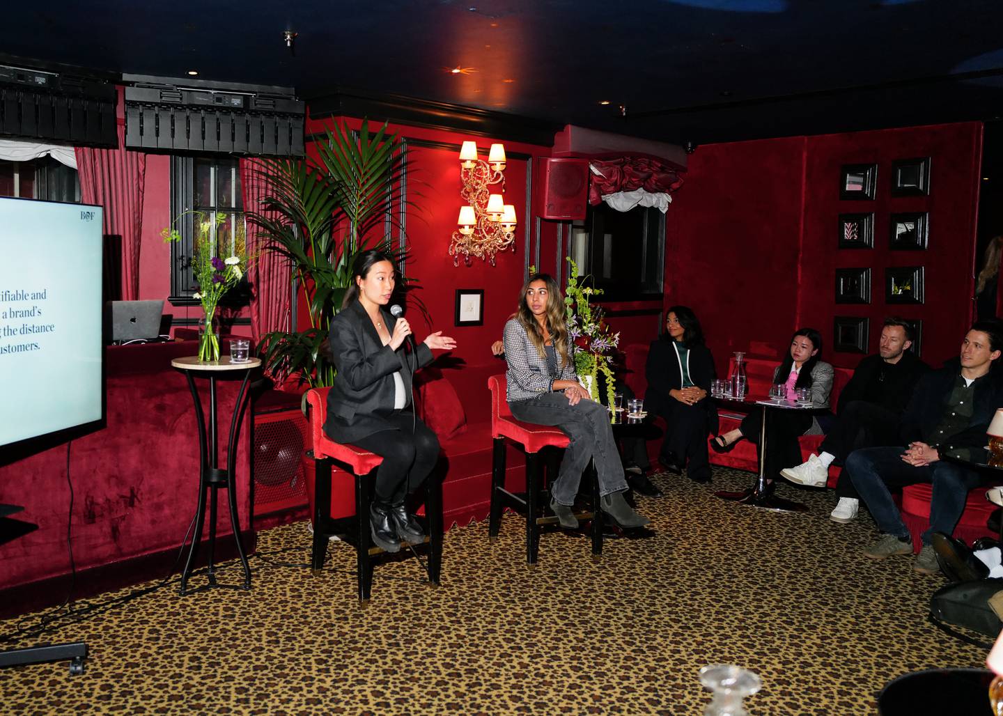 BoF Insights executive event on The BoF Brand Magic Index at The Twenty Two, London. Pictured: Diana Lee, Director of Research & Analysis, BoF Insights, Anushka Challawala, Associate Director of Research & Analysis, BoF Insights