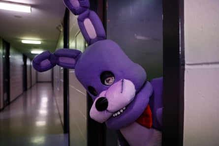 A purple rabbit costume