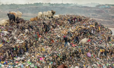 Clothing in landfill in Accra, Ghana. 