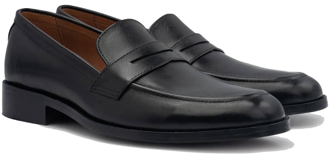 The Jacket Maker Baxton Black Leather Loafers